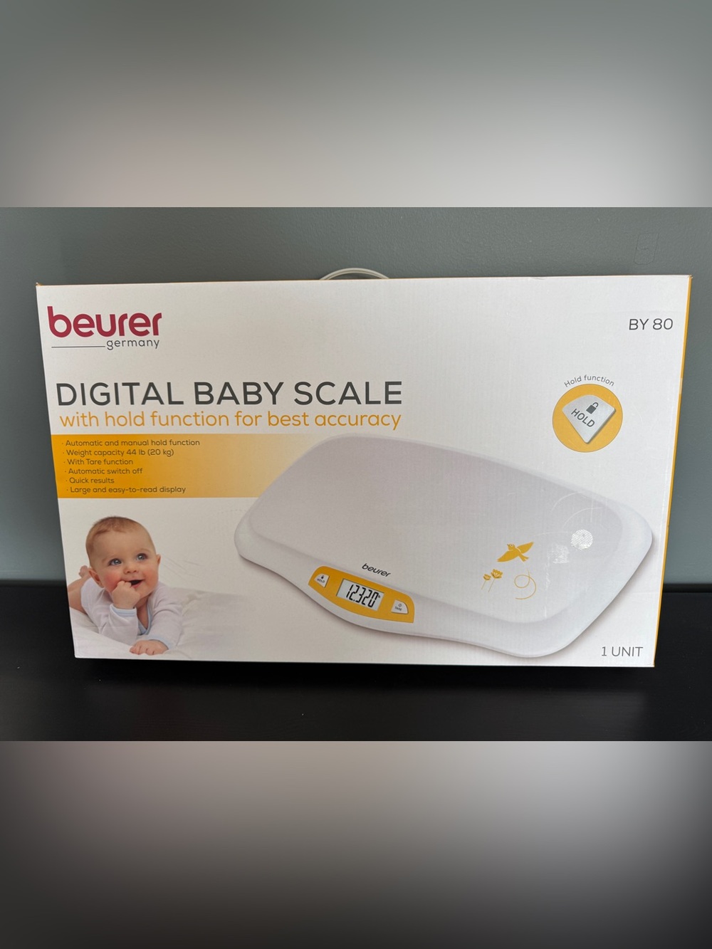 Beurer BY80 Digital Baby Scale, Infant Scale for Weighing Pounds, Ounces New OB